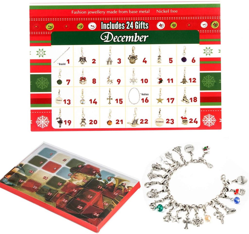 Calendrier De L'Avent Bijoux 2025 MKAKYES - DIY Bracelets Colliers Pour Filles 4-12 Ans