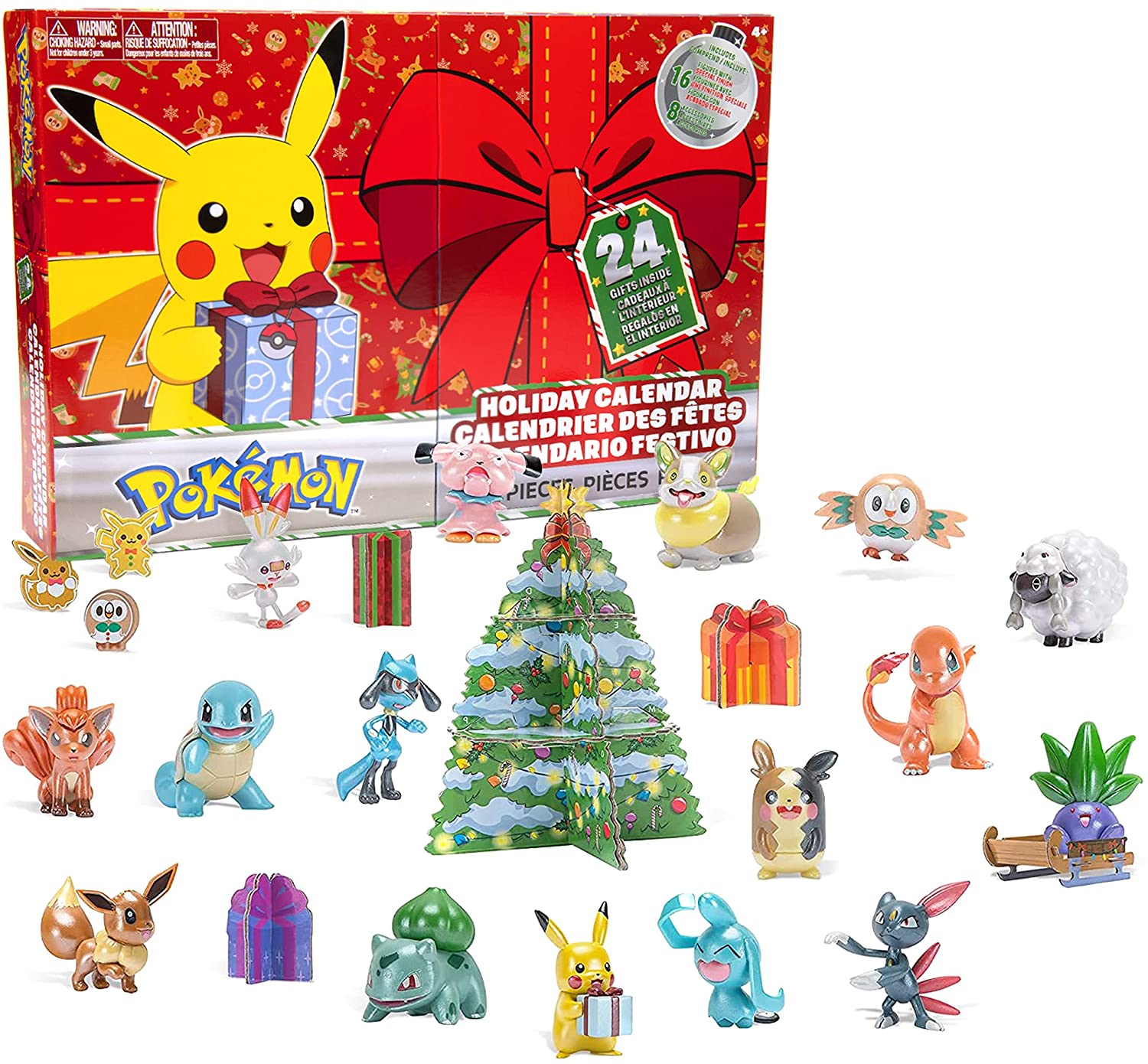 Pokemon Calendrier de l'Avent 2024 – Calendrier de l'Avent 24 figurines Pokemon pour garçons et